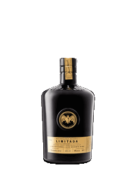 BACARDÍ Limitada rum bottle with distinctive shape, wider base, gold label accents.